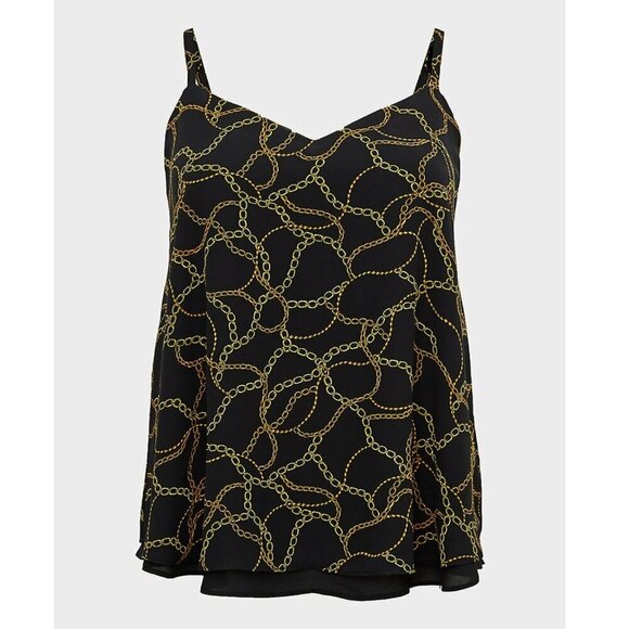 NEW NWT TORRID 3 Plus Size Sophie Black Chain Print Double Layer Swing Cami Tank - Picture 4 of 15